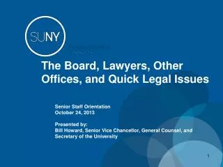 The Board, Lawyers, Other Offices, and Quick Legal Issues