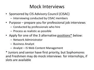 Mock Interviews