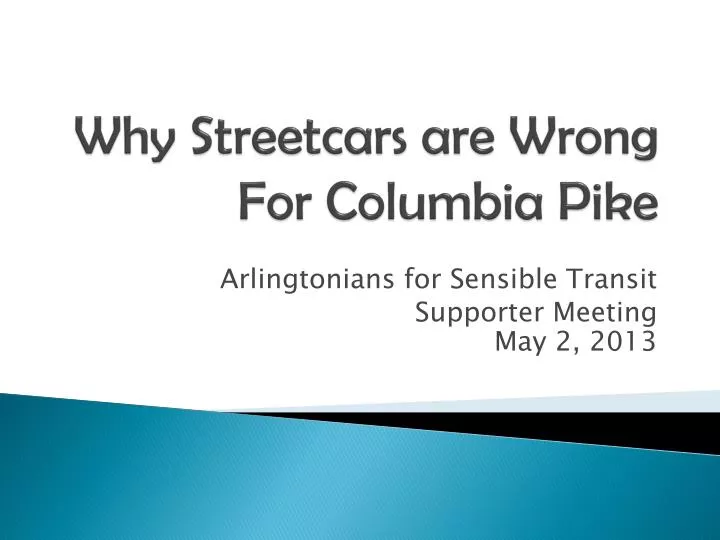 why streetcars are wrong for columbia pike