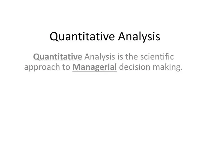 quantitative analysis