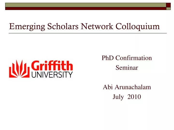 emerging scholars network colloquium