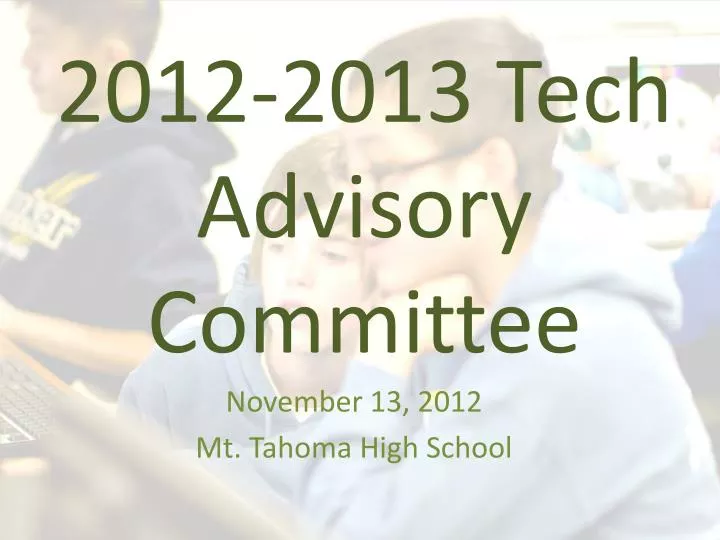 2012 2013 tech advisory committee