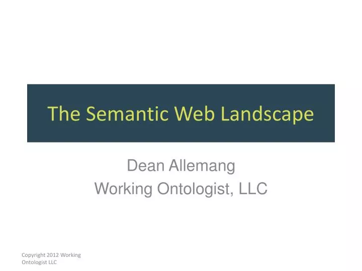 the semantic web landscape