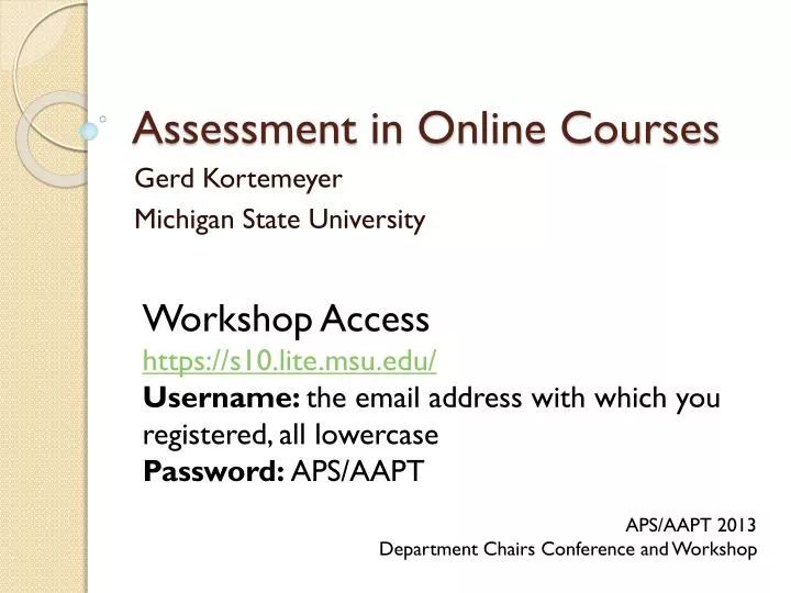 assessment in online courses