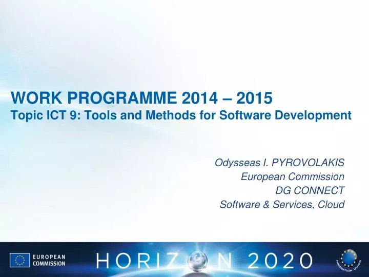 work programme 2014 2015 topic ict 9 tools and methods for software development