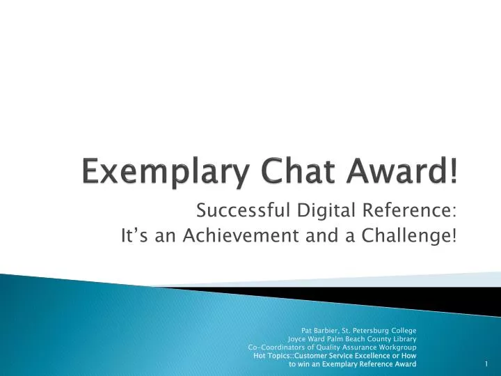 exemplary chat award