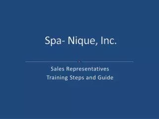 Spa- Nique, Inc.