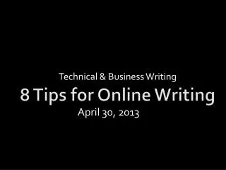 8 Tips for Online Writing