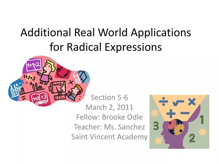 additional real world applications for radical expressions