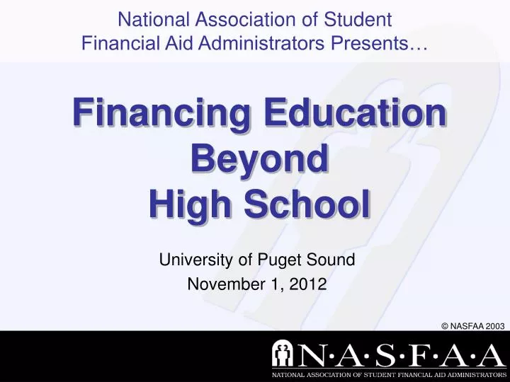 financing education beyond high school