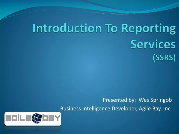 introduction to reporting services ssrs