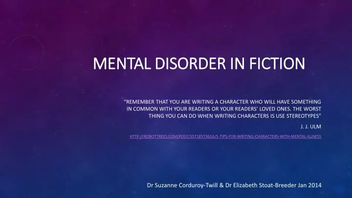 mental disorder in fiction