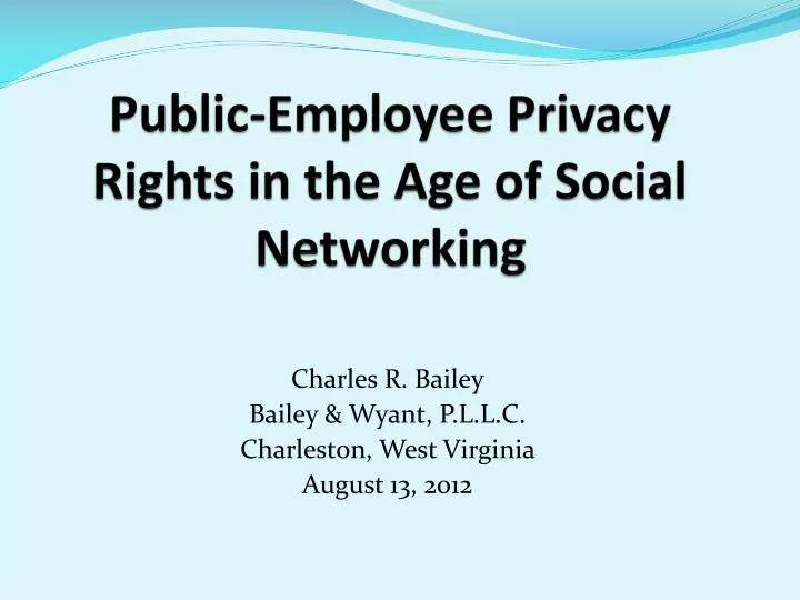 public employee privacy rights in the age of social networking