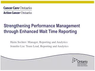 Strengthening Performance Management through Enhanced Wait Time Reporting