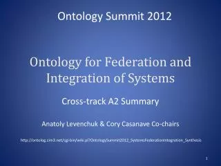 Ontology for Federation and Integration of Systems