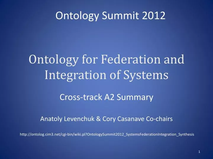 ontology for federation and integration of systems