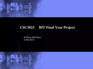 CSC3023 BIT Final Year Project
