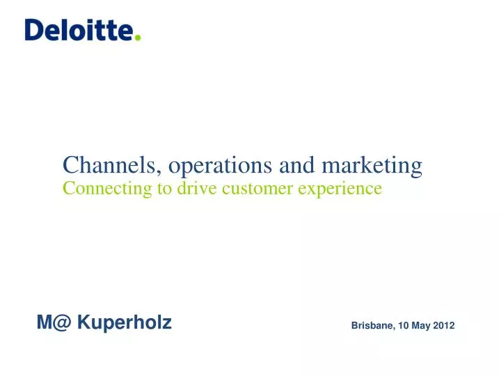 channels operations and marketing