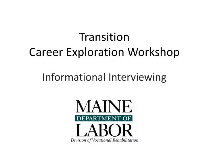 transition career exploration workshop