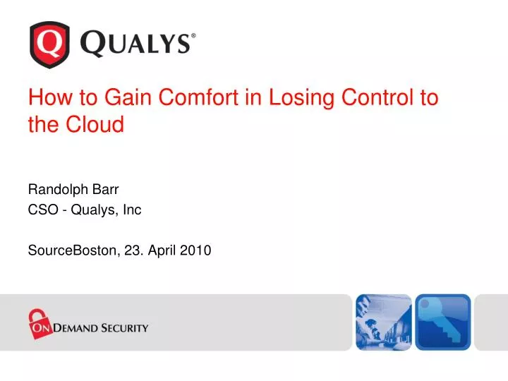 how to gain comfort in losing control to the cloud