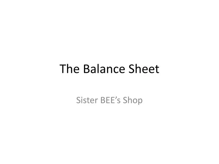 the balance sheet