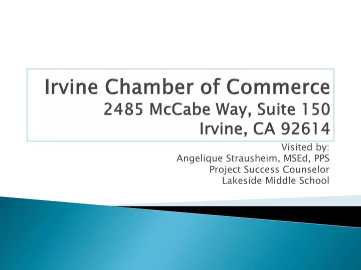 irvine chamber of commerce 2485 mccabe way suite 150 irvine ca 92614