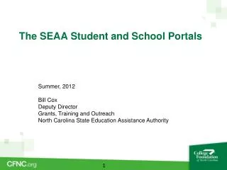 The SEAA Student and School Portals