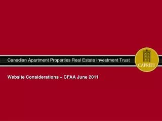Canadian Apartment Properties Real Estate Investment Trust