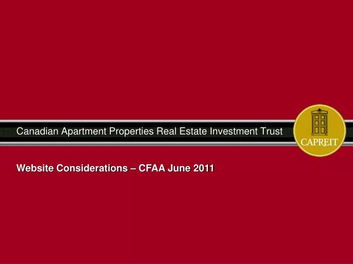 canadian apartment properties real estate investment trust