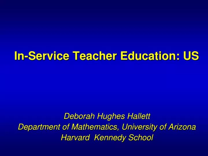 in service teacher education us