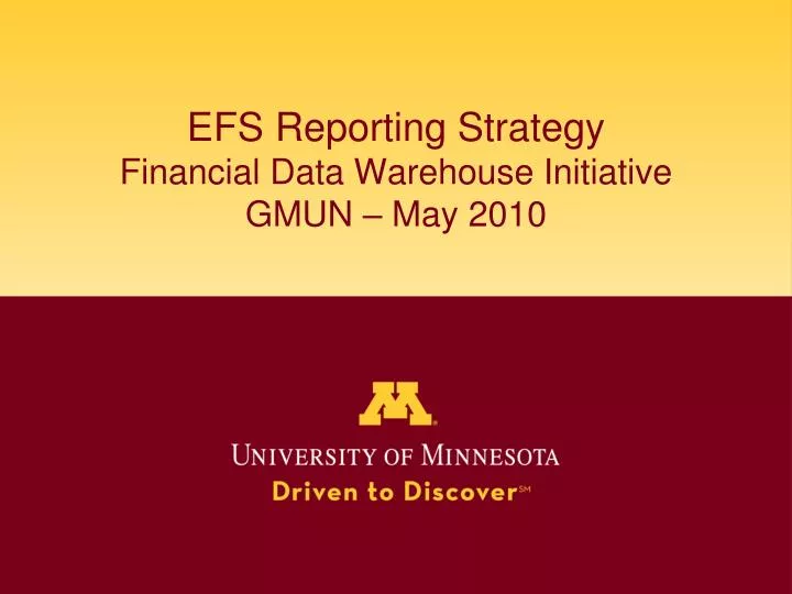 efs reporting strategy financial data warehouse initiative gmun may 2010