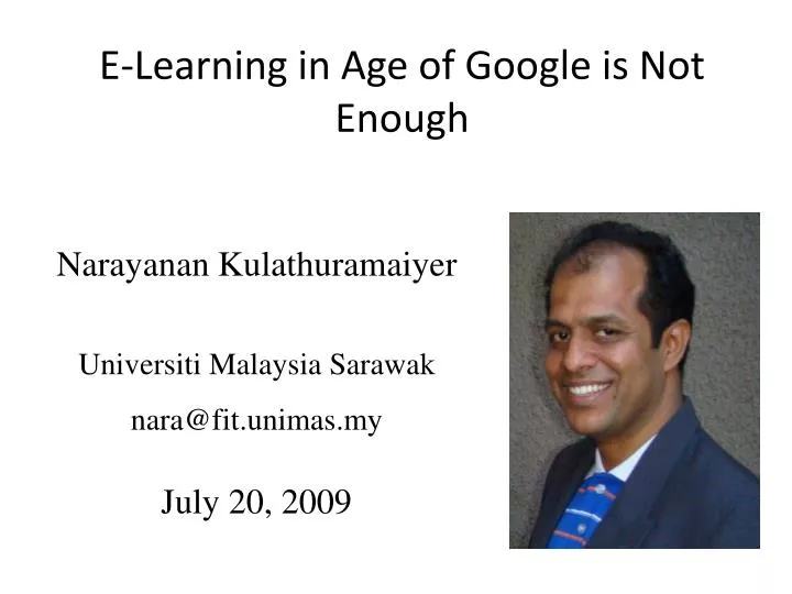 e learning in age of google is not enough
