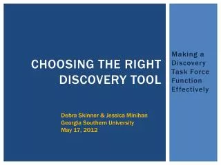 Choosing the Right Discovery Tool