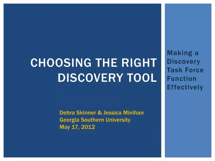 choosing the right discovery tool