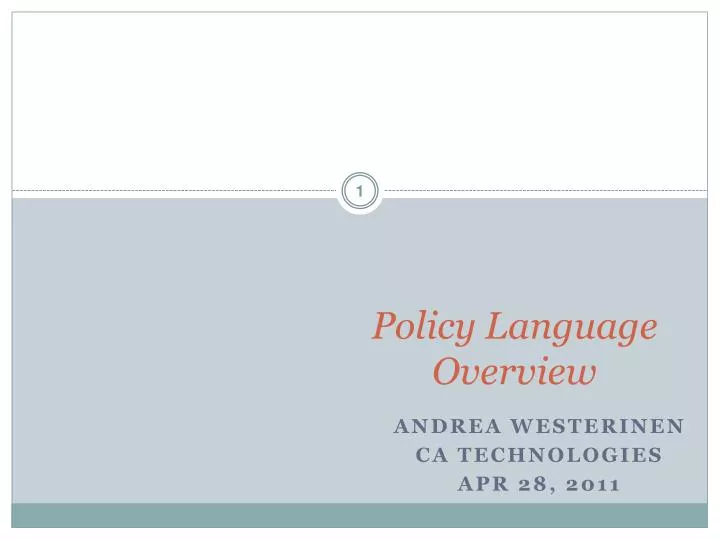 policy language overview