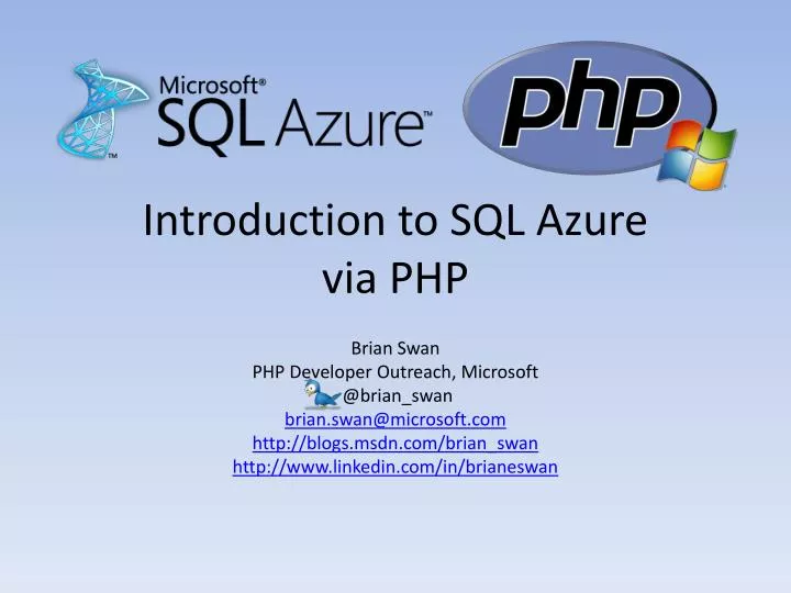 introduction to sql azure via php