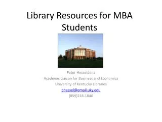 Library Resources for MBA Students