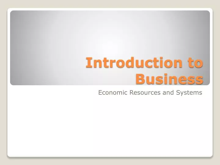 introduction to business