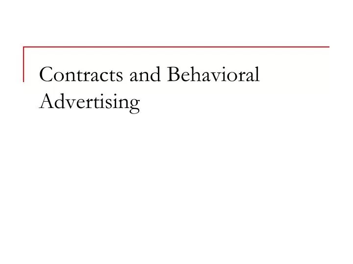 contracts and behavioral advertising