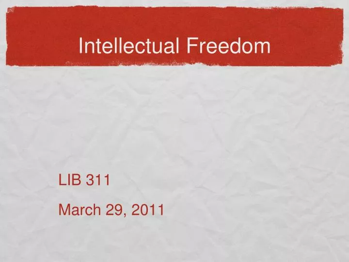intellectual freedom