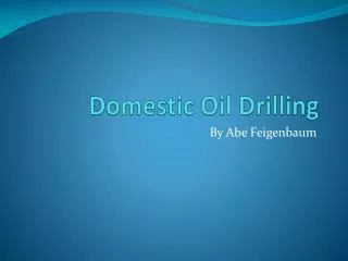 Domestic Oil Drilling