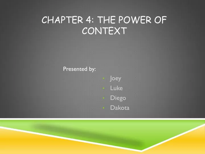 chapter 4 the power of context