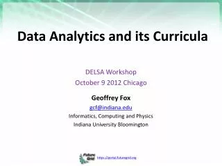 Data Analytics and its Curricula