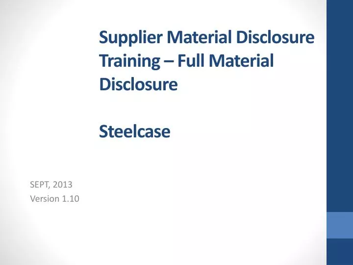 supplier material disclosure training full material disclosure steelcase