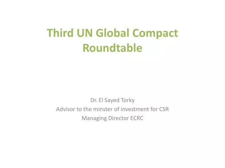 third un global compact roundtable