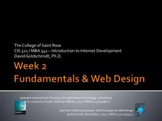 Week 2 Fundamentals &amp; Web Design