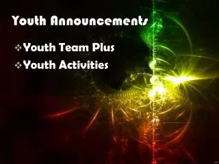 Youth Announcements