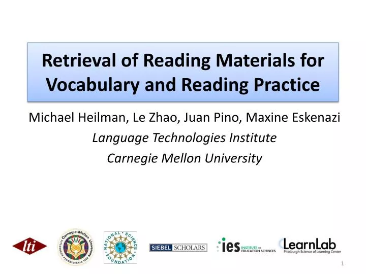 retrieval of reading materials for vocabulary and reading practice