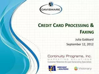 Credit Card Processing &amp; Faxing