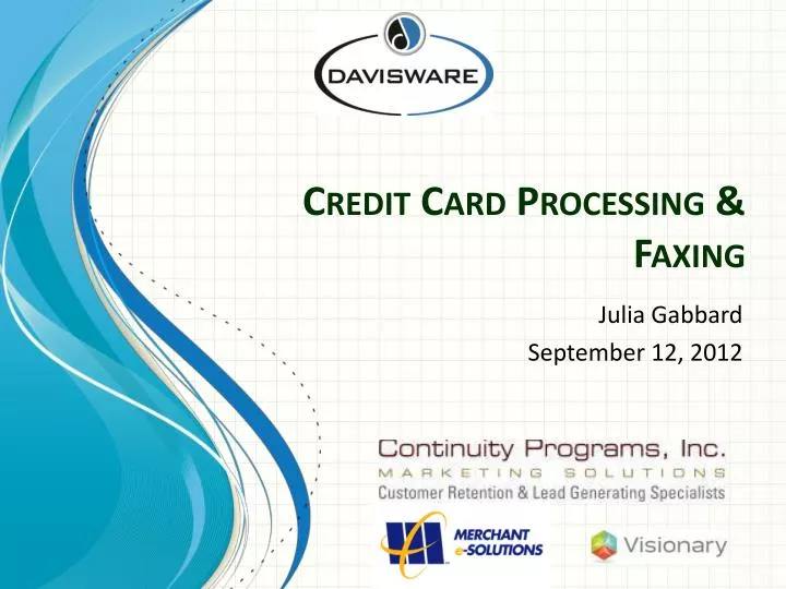 credit card processing faxing